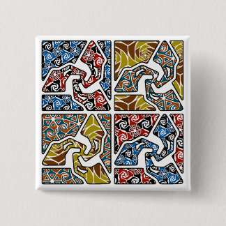 Badge Carré 5 Cm Tri Flèches avec les raisons arrières Trippy