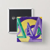 Badge Carré 5 Cm Triangles Abstraits (Devant & derrière)