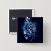 Badge Carré 5 Cm Tribu 11 d'indigo (Devant & derrière)