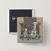 Badge Carré 5 Cm Tricot Alpaca (Devant & derrière)