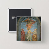 Badge Carré 5 Cm Trinité sainte avec St Jerome (fresque) (Devant & derrière)