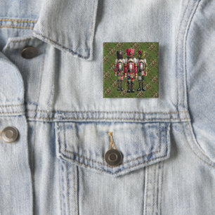Badge Carré 5 Cm Trio de casse-noisettes de Noël en patchwork fanta