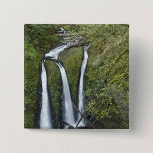 Badge Carré 5 Cm Triple Falls, Columbia River Gorge