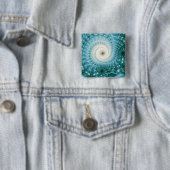 Badge Carré 5 Cm Trippy Psychedelic Starstorm Fine Fractal (En situation)