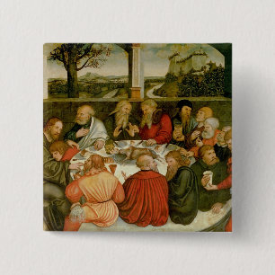 Badge Carré 5 Cm Triptyque, panneau gauche, Philipp Melanchthon
