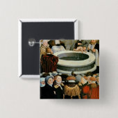 Badge Carré 5 Cm Triptyque, panneau gauche, Philipp Melanchthon (Devant & derrière)
