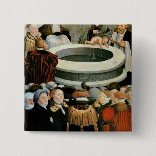 Badge Carré 5 Cm Triptyque, panneau gauche, Philipp Melanchthon (Devant)