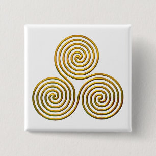 Badge Carré 5 Cm Triskele-or