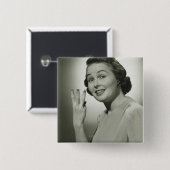 Badge Carré 5 Cm Trois (Devant & derrière)