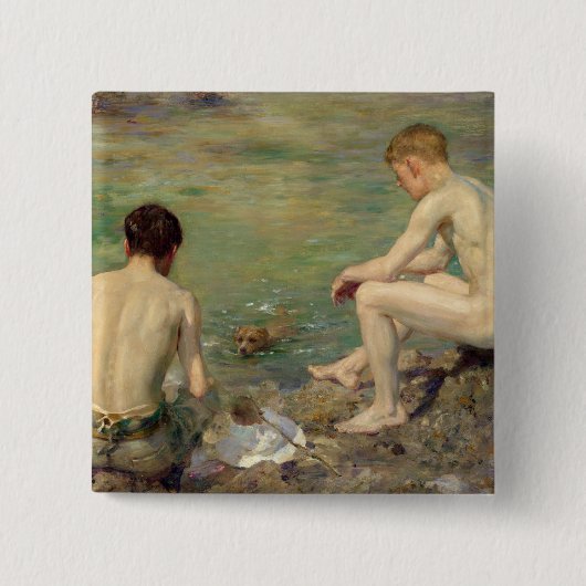 Badge Carré 5 Cm Trois compagnons (Devant)