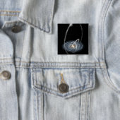 Badge Carré 5 Cm Trois flux nouvellement découverts (En situation)