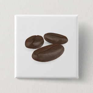Badge Carré 5 Cm Trois grains de café torréfiés