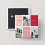 Badge Carré 5 Cm Trois photos | Bonne Saint Valentin (Devant & derrière)