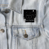 Badge Carré 5 Cm Trois rois et étoile de Noël art noir et blanc (En situation)