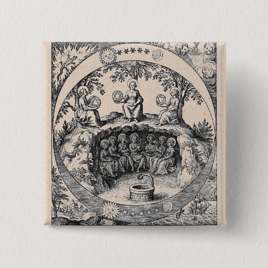 Badge Carré 5 Cm Trois soeurs de l'alchimie (Devant)