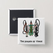 Badge Carré 5 Cm Trois soeurs - sorcières celtiques (Devant & derrière)