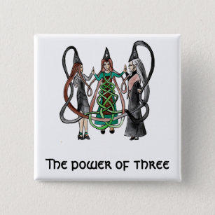 Badge Carré 5 Cm Trois soeurs - sorcières celtiques