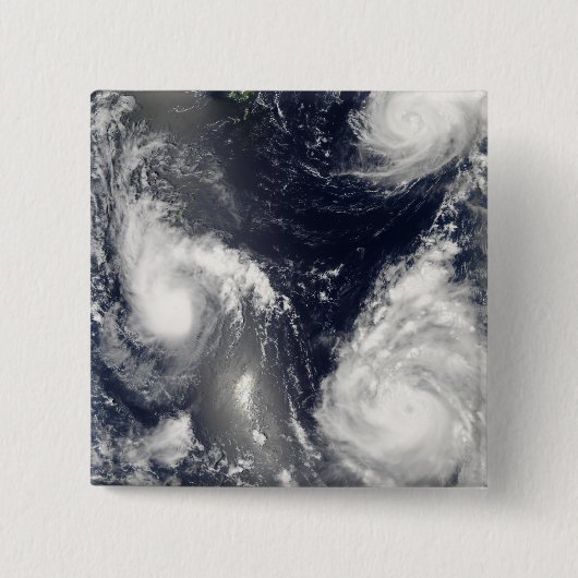 Badge Carré 5 Cm Trois typhons différents (Devant)