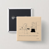 Badge Carré 5 Cm Trop de café (Devant & derrière)