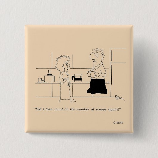 Badge Carré 5 Cm Trop de café (Devant)