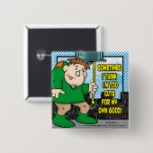 Badge Carré 5 Cm Trop mignon (Devant & derrière)