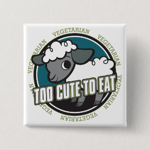 Badge Carré 5 Cm Trop mignon pour manger des moutons
