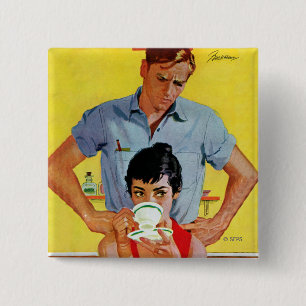 Badge Carré 5 Cm Trop tard pour composer