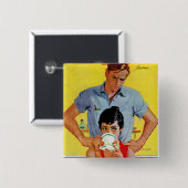 Badge Carré 5 Cm Trop Tard Pour Se Composer (Devant & derrière)