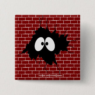 Badge Carré 5 Cm Trou dans le bouton Mur