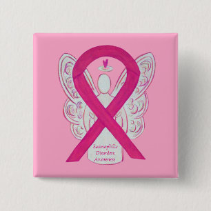 Badge Carré 5 Cm Troubles éosinophiles Sensibilisation Ruban Angel