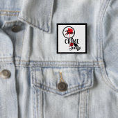 Badge Carré 5 Cm True Crime Junkie Button (En situation)