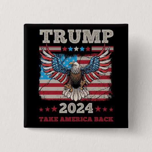 Badge Carré 5 Cm Trump 2024 (Devant)