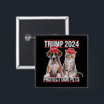 Badge Carré 5 Cm Trump 2024 Protégez nos animaux Chiens de chat MAG<br><div class="desc">Trump 2024 Protégez nos animaux Chiens de chat MAGA</div>