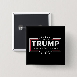 Badge Carré 5 Cm Trump 2024 Reprenez l'Amérique 