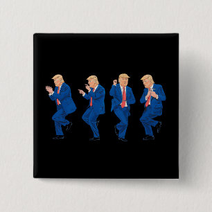 Badge Carré 5 Cm Trump 45 47 Danse Drôle Danse USA Président