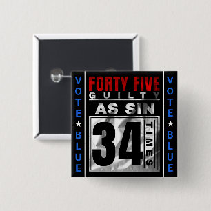 Badge Carré 5 Cm Trump coupable