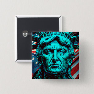 Badge Carré 5 Cm Trump de la liberté : symbole de la grandeur améri