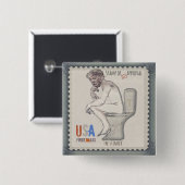 Badge Carré 5 Cm Trump et le bouton "Stinker" (Devant & derrière)