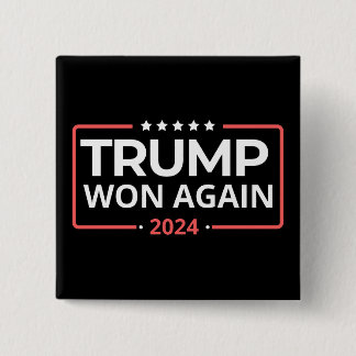 Badge Carré 5 Cm Trump remporte à nouveau la victoire 2024