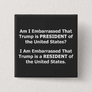 Badge Carré 5 Cm Trump résident