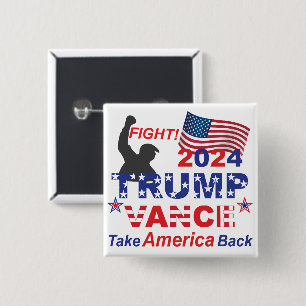 BADGE CARRÉ 5 CM TRUMP VANCE 2024