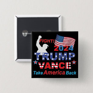 BADGE CARRÉ 5 CM TRUMP VANCE 2024