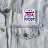 Badge Carré 5 Cm Trump Vance 2024 (En situation)