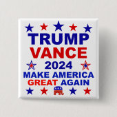 Badge Carré 5 Cm Trump Vance 2024 (Devant)