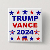 Badge Carré 5 Cm Trump Vance 2024 (Devant)