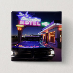 Badge Carré 5 Cm Tucumcari, Nouveau Mexique, Etats-Unis. Itinérair