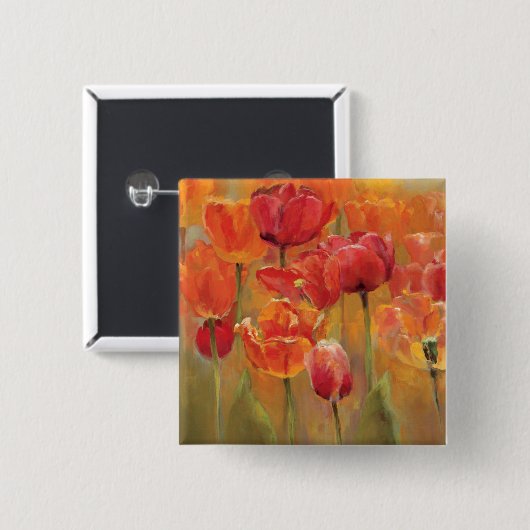 Badge Carré 5 Cm Tulipes au milieu (Devant & derrière)