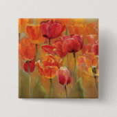 Badge Carré 5 Cm Tulipes au milieu (Devant)