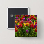 Badge Carré 5 Cm Tulipes lumineuses (Devant & derrière)