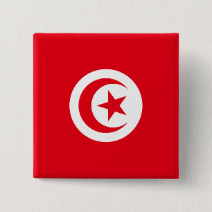 Badge Carré 5 Cm Tunisia Flag